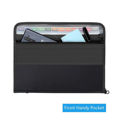 13-Pocket Expanding File Folder with Zip Closure, A4 Size, Colorful Tabs