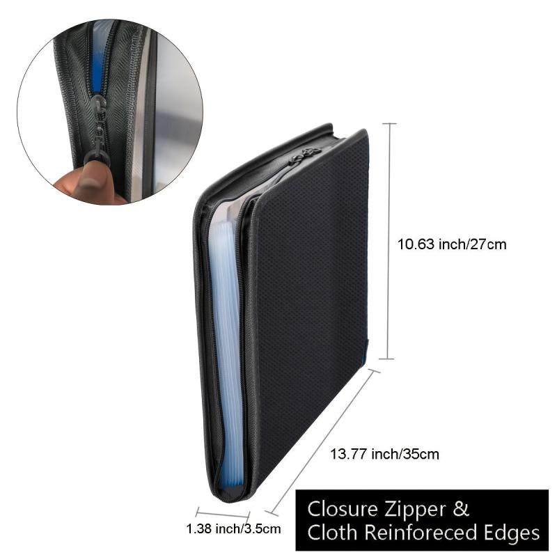 13-Pocket Expanding File Folder with Zip Closure, A4 Size, Colorful Tabs