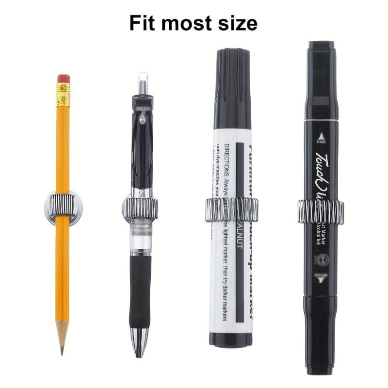 5pcs Silvery Pen Holder Clips Manganese Steel Self Adhesive Organizer