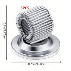 5pcs Silvery Pen Holder Clips Manganese Steel Self Adhesive Organizer