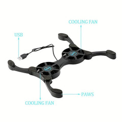 Mini Portable Laptop Radiator Cooling Base Dual Fan