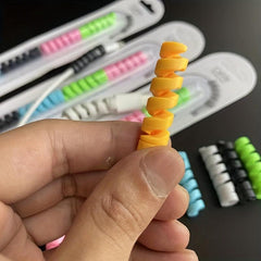 4pcs Spiral Silicone Cable Protective Case Anti break Cable Winder