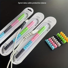 4pcs Spiral Silicone Cable Protective Case Anti break Cable Winder