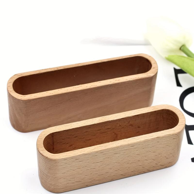 Wooden Business Card Box Solid Wood Memo Box Office Business Storage