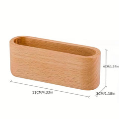 Wooden Business Card Box Solid Wood Memo Box Office Business Storage