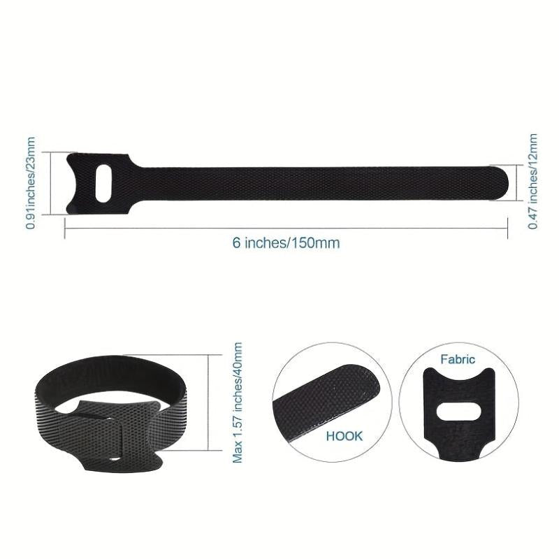 50pcs Reusable Cable Straps for Cable Management 6 Inch Adjustable Cord Ties