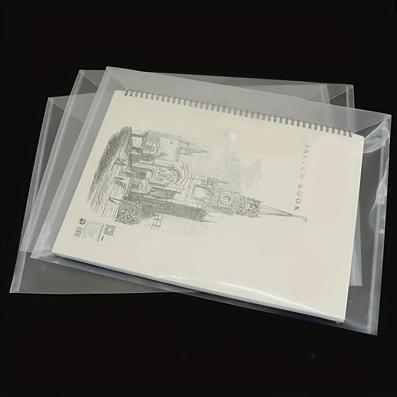 10pcs A4 Transparent Plastic Envelope File Bags for Office Storage