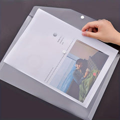 10pcs A4 Transparent Plastic Envelope File Bags for Office Storage