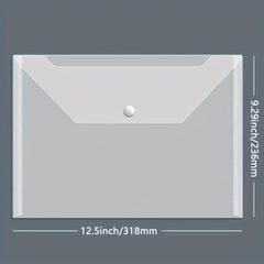 10pcs A4 Transparent Plastic Envelope File Bags for Office Storage