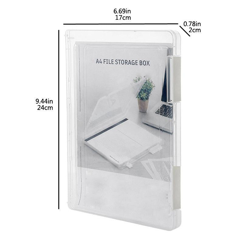 Transparent A4 File Storage Box for Office Supplies