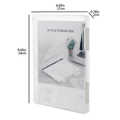 Transparent A4 File Storage Box for Office Supplies