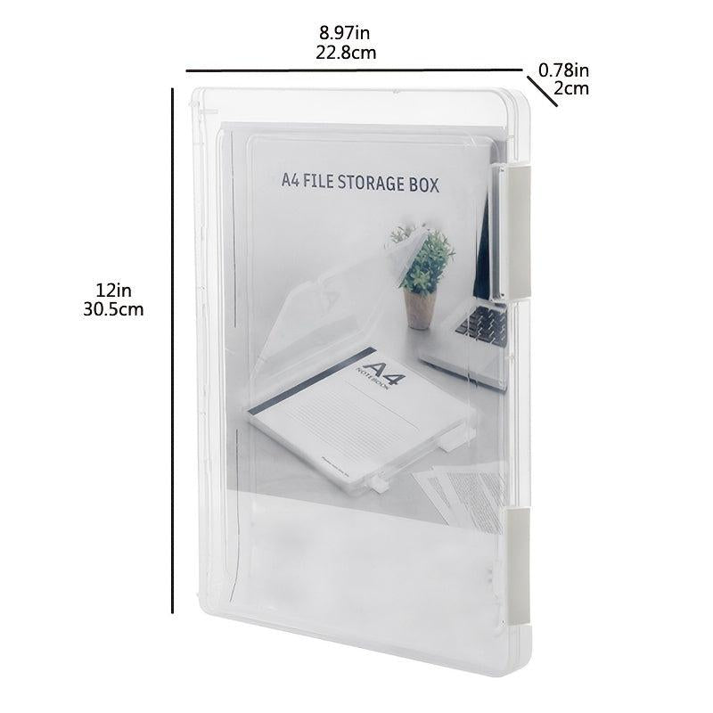Transparent A4 File Storage Box for Office Supplies