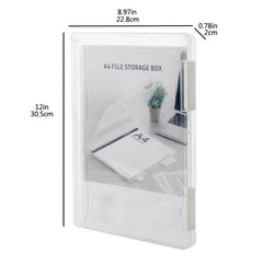 Transparent A4 File Storage Box for Office Supplies