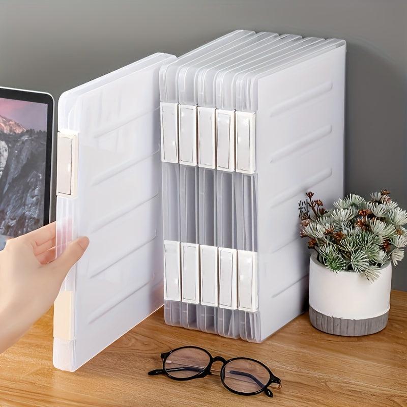 Transparent A4 File Storage Box for Office Supplies