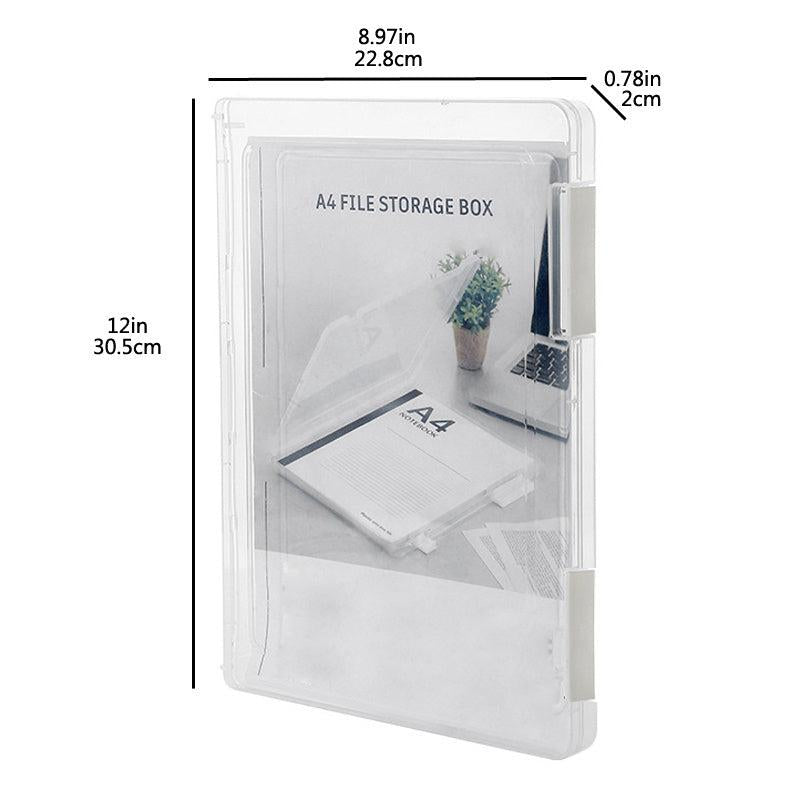Transparent A4 File Storage Box for Office Supplies