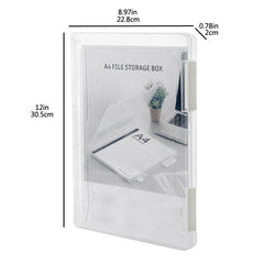 Transparent A4 File Storage Box for Office Supplies