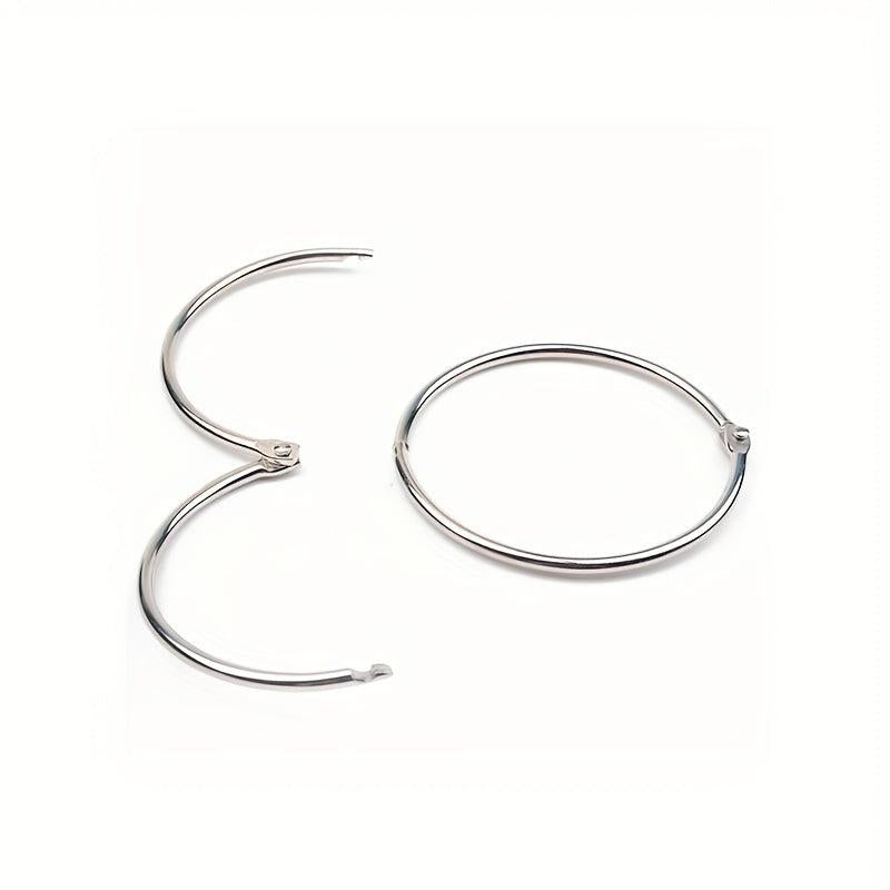 Metal Binder Rings 6-10Pcs 15-45mm Silver for Keychain Albums