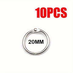 Metal Binder Rings 6-10Pcs 15-45mm Silver for Keychain Albums