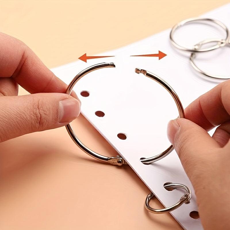Metal Binder Rings 6-10Pcs 15-45mm Silver for Keychain Albums