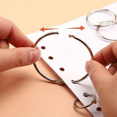 Metal Binder Rings 6-10Pcs 15-45mm Silver for Keychain Albums