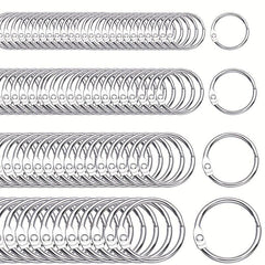 Metal Binder Rings 6-10Pcs 15-45mm Silver for Keychain Albums