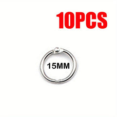 Metal Binder Rings 6-10Pcs 15-45mm Silver for Keychain Albums