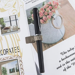 3 Holes Portable Metal Pen Insert Journal Fixed Spring Pen Clip