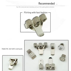 3 Holes Portable Metal Pen Insert Journal Fixed Spring Pen Clip
