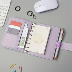 Stylish A6 Macaron Binder Notebook Cover Soft Leather Memo Pad Binder