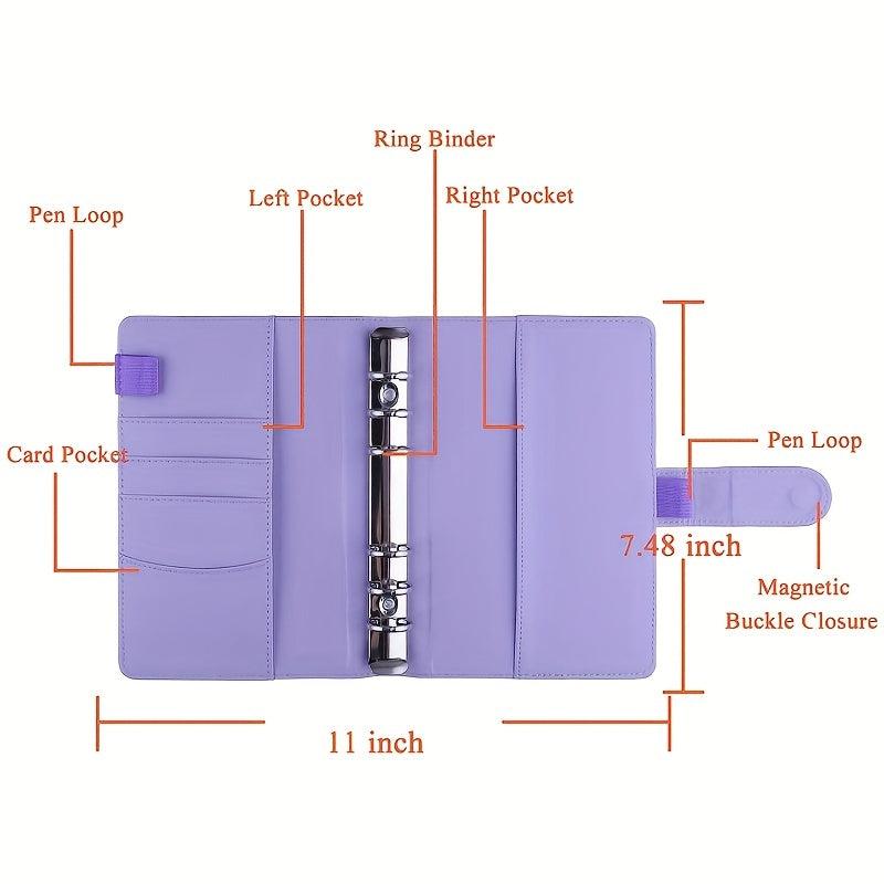 Stylish A6 Macaron Binder Notebook Cover Soft Leather Memo Pad Binder