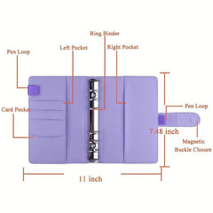Stylish A6 Macaron Binder Notebook Cover Soft Leather Memo Pad Binder