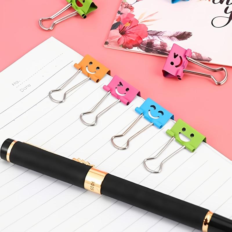 48pcs Colorful Little Happy Face Metal Paper Clips for Office School Home