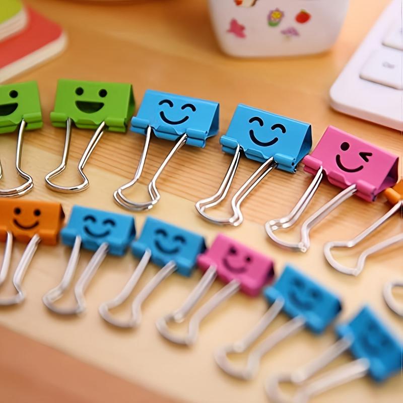 48pcs Colorful Little Happy Face Metal Paper Clips for Office School Home