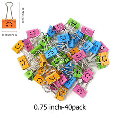 48pcs Colorful Little Happy Face Metal Paper Clips for Office School Home
