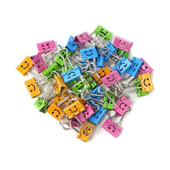 48pcs Colorful Little Happy Face Metal Paper Clips for Office School Home