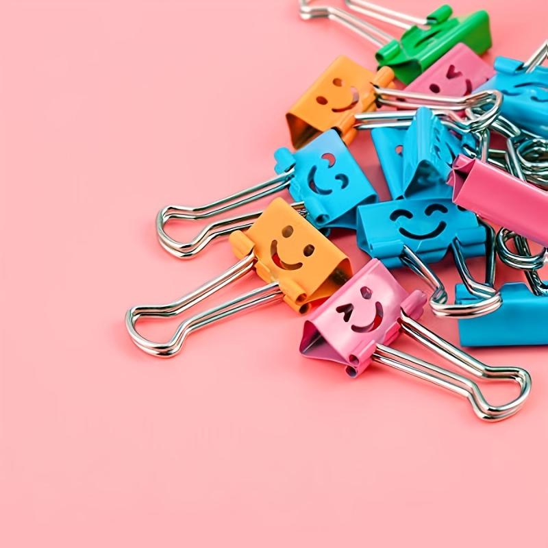 48pcs Colorful Little Happy Face Metal Paper Clips for Office School Home