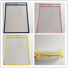 10 Dry Erase Pockets Multicolored Sheets Clear Plastic Reusable Sleeves