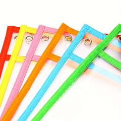 10 Dry Erase Pockets Multicolored Sheets Clear Plastic Reusable Sleeves