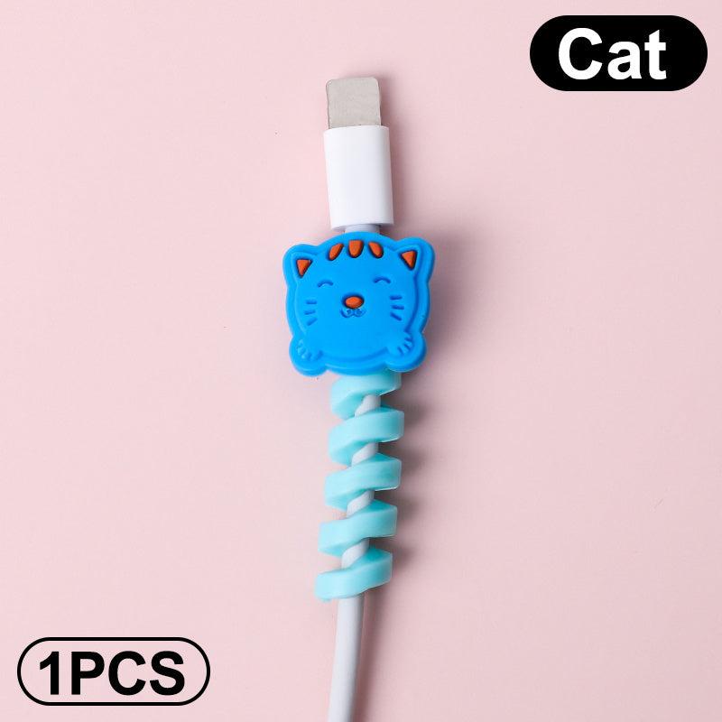Cartoon Animal Cable Protector, Cute Screw Design, Cable Organizer