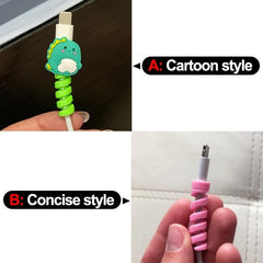 Cartoon Animal Cable Protector, Cute Screw Design, Cable Organizer