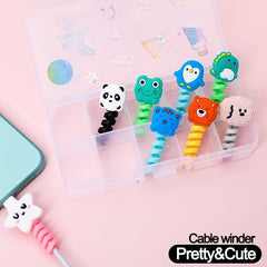 Cartoon Animal Cable Protector, Cute Screw Design, Cable Organizer
