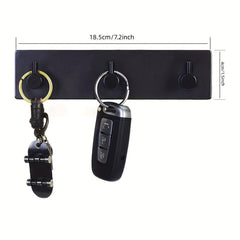 3-Hook Self-Adhesive Wall Key Chain Holder No Damage Entrance Key Hook