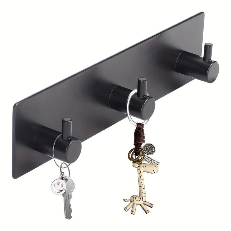 3-Hook Self-Adhesive Wall Key Chain Holder No Damage Entrance Key Hook