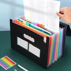 25 Grid Lanyard Flip Organ Bag A4 File Folder Storage Bag