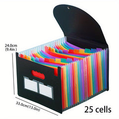 25 Grid Lanyard Flip Organ Bag A4 File Folder Storage Bag