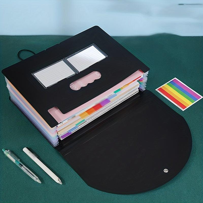 25 Grid Lanyard Flip Organ Bag A4 File Folder Storage Bag