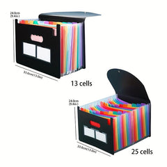 25 Grid Lanyard Flip Organ Bag A4 File Folder Storage Bag