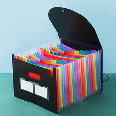 25 Grid Lanyard Flip Organ Bag A4 File Folder Storage Bag