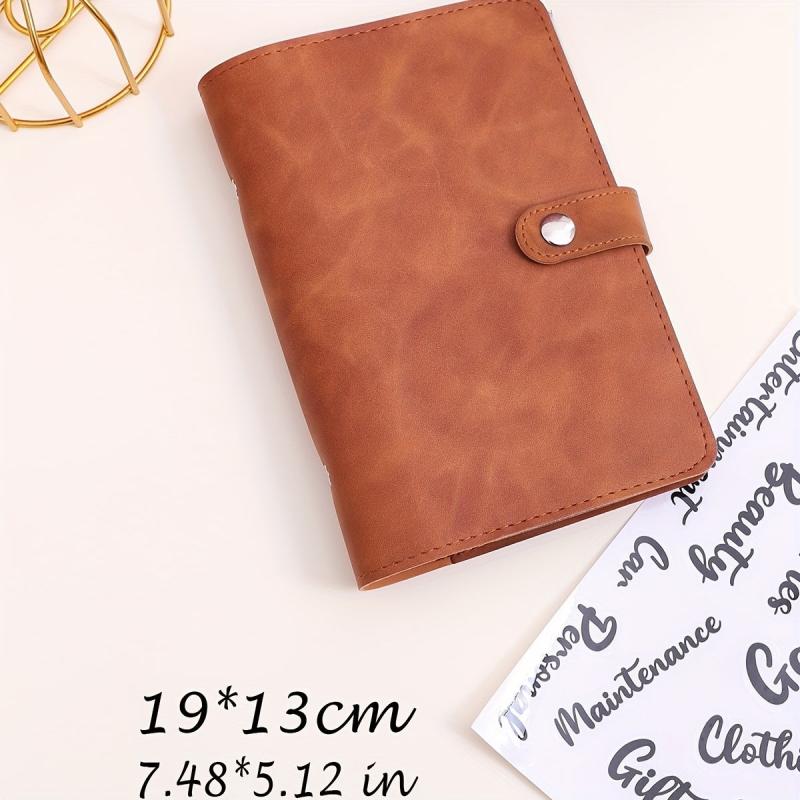 Soft Leather Finance Binder Set w/ 6 Zipper Bags, 12 Budget Cards & 8 Stickers