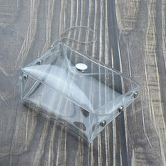 Small Transparent Plastic Snap Coin Purse Multifunctional Wallet